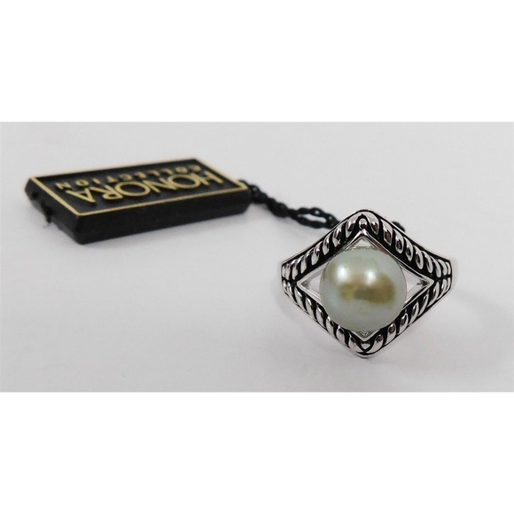 New Honora .925‎ Pearl Ring sz 5.5